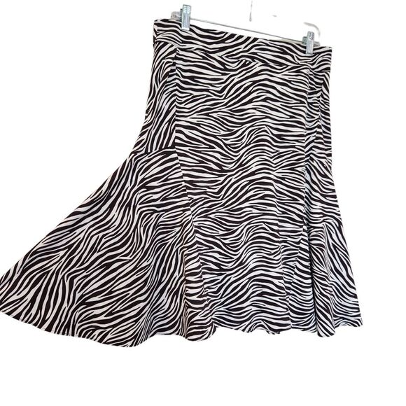 MICHAEL Michael Kors Skirt Women's Zebra Fit & Flare Chocolate Brown White Sz 10 - Picture 3 of 8